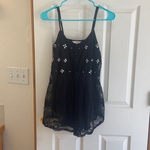 Black tank top with sequence